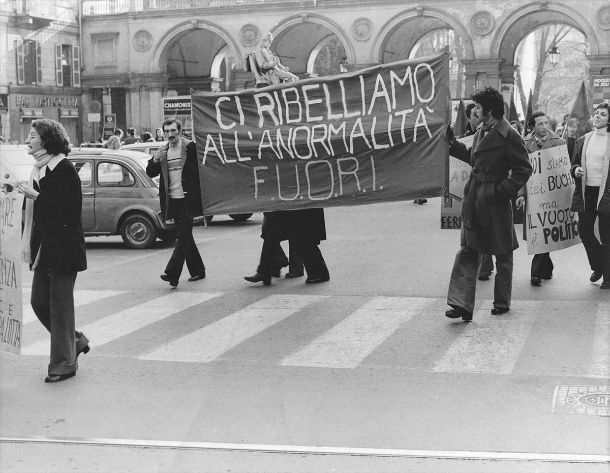 Manifestazione Partito Radicale contro il Concordato. Torino, 11 febbraio 1973. Enzo Francone e Riccardo Rosso